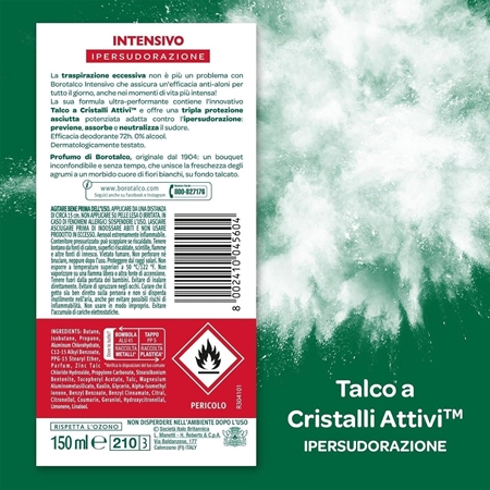 Borotalco Intensivo deodorante spray 72 ore