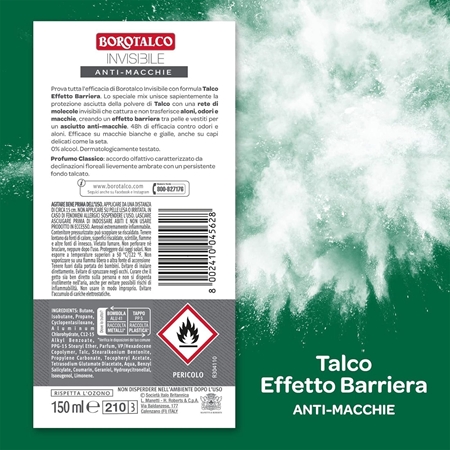 Borotalco Invisibile deodorante spray contro le macchie bianche e gialle