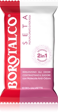 Borotalco Soft Talc & Pink Flower Deo Wipes Refreshing Wet Wipes for the legs, body and underarms