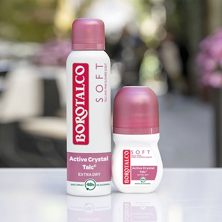 Borotalco Soft Talc & Pink Flower кульковий антиперспірант без алкоголя