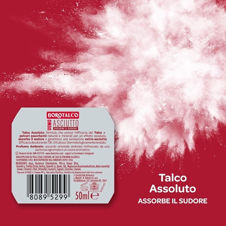 Borotalco UOMO Asciutto deodorante roll-on 72 ore