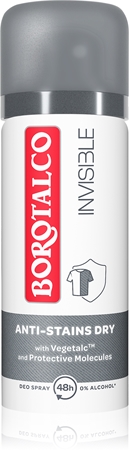 Borotalco Invisible Deodorant Spray to treat white and yellow stains