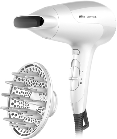 Braun Hair Care Satin Hair 3 HD 385 zelo močan ionizirajoči sušilnik za lase + difuzor
