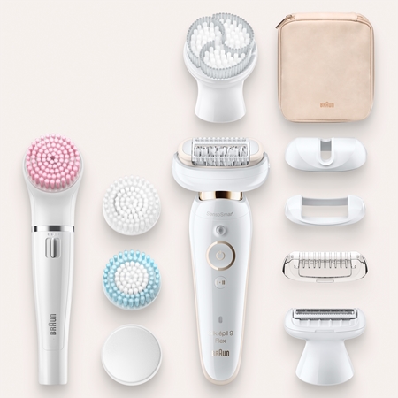 Braun Silk-épil 9 Flex 9100 Beauty Set Epilierer mit Reinigungsbürstchen