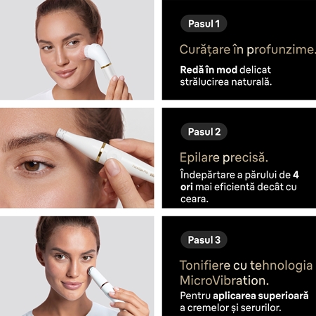 Braun FaceSpa Pro SE911 sistem 3 în 1 pentru epilarea feței, curățarea și tonifierea tenului