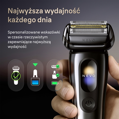 Braun NEVO 15010C elektryczna maszynka do golenia ze stacją czyszczącą i ładującą