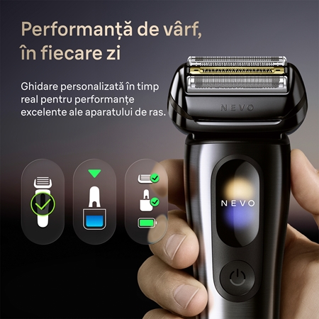 Braun NEVO 15010C Aparat de bărbierit electric cu stație pentru curățare și încărcare