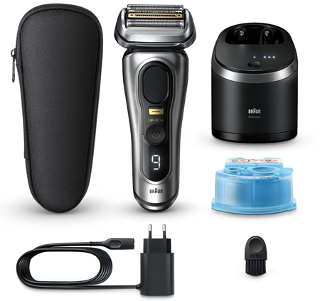 Braun Series 9 PRO+ 9567cc electric shaver with a cleaning and 