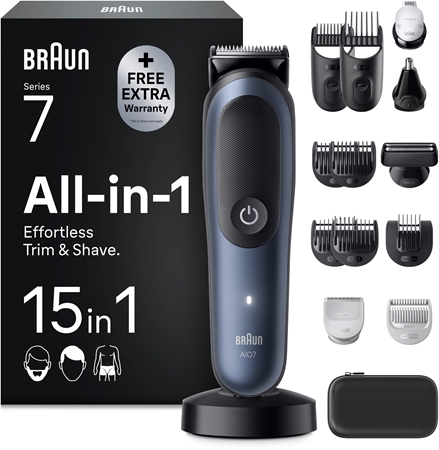 Braun All-In-One Series 7 AIO7580 zestaw do pielęgnacji włosów, zarostu i ciała 15 w 1