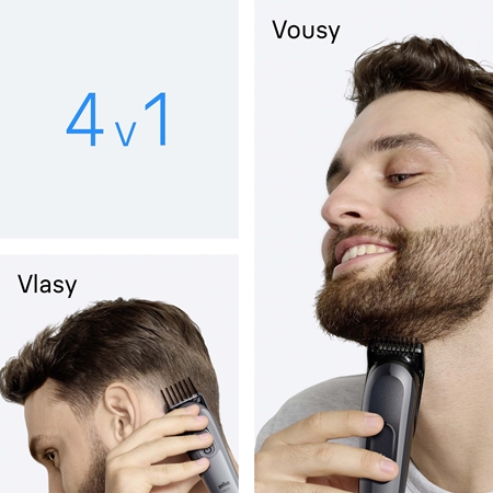 Braun All-In-One Series 3 AIO3500 sada na úpravu vlasů a vousů 4 v 1