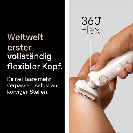 Braun Silk-épil 9 Flex 9-030 3D Epilierer mit voll flexiblem Kopf für die Nass- und Trockenrasur