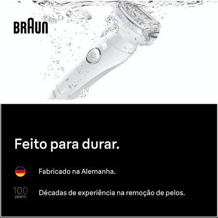 Braun Silk-épil 9 9-011 depiladora com cabeça totalmente flexível para depilação a seco e a molhado