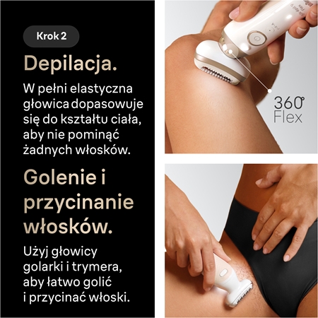 Braun Silk-épil 9 Flex SkinSpa 9-481 3D epilator z maksymalnie elastyczną głowicą do golenia na mokro i na sucho