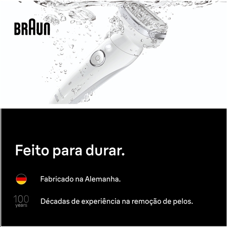 Braun Silk-épil 9 9-030 depiladora com cabeça totalmente flexível para depilação a seco e a molhado
