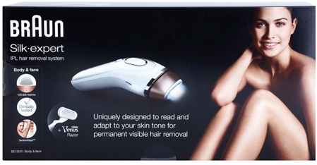 Braun Silk Expert IPL BD 5001 depiladora IPL para corpo e rosto + máquina Gillette Venus