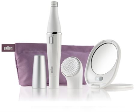 Braun epilator for women, with many parts, it is opened and