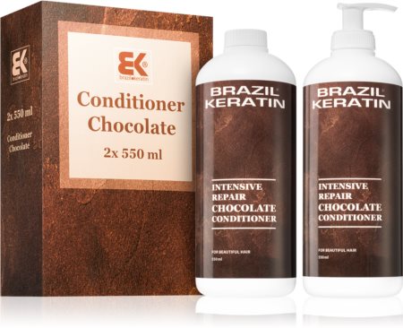 Brazil Keratin Chocolate Intensive Repair Conditioner επωφελής συσκευασία (για κατεστραμμένα μαλλιά)
