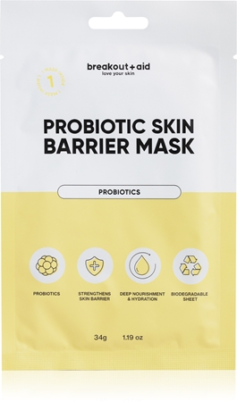 breakout + aid Probiotoc Skin Barrier Mask masque tissu pour le renforcement de la barrière cutanée