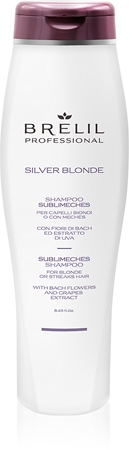Brelil Professional Silver Blonde Sublimeches Shampoo Messingitoone neutraliseeriv šampoon blondidele ja triibutatud juustele
