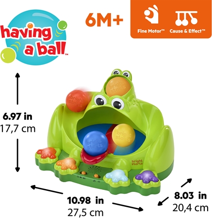 Bright Starts Poppin' Ball Frog activity toy with melody