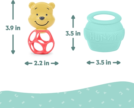 Bright Starts Hunny & Shake Winnie the Pooh jouet de dentition avec hochet
