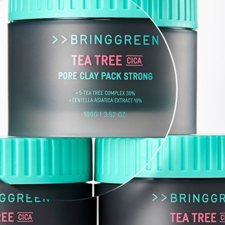 BRINGGREEN Tea Tree Cica Pore Clay Pack Strong Cream Mask for oily acne-prone skin