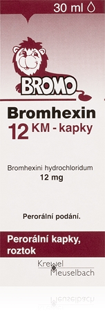 Bromhexin Bromhexin KM 12mg perorální kapky, roztok na odkašlávání