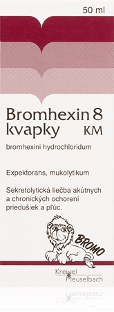Bromhexin Bromhexin KM 8mg kvapky na skvapalňovanie a rozpúšťanie hlienu pri ochoreniach dýchacích ciest