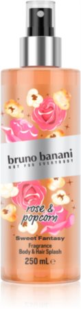 Bruno Banani Sweet Fantasy Rose & Popcorn Scented Body Spray for Body and Hair
