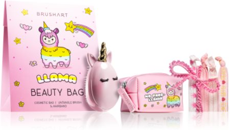 BrushArt KIDS sada Llama beauty bag pink (pro děti)