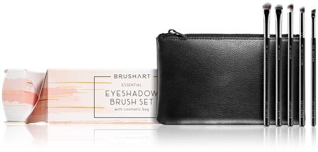 BrushArt Professional Essential eyeshadow brush set with cosmetic bag sada štětců s taštičkou