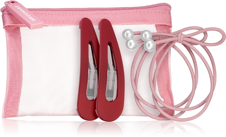BrushArt Berry Hair band & Hair clip set plaukų segtukų ir gumyčių rinkinys mažame maišelyje Pink