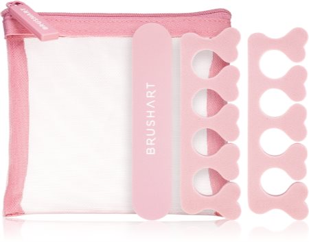 BrushArt Berry Foam toe separator & Nail file set sada na pedikúru Pink