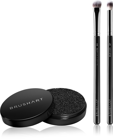 BrushArt Professional Eyeshadow brush set with brush cleaning sponge sada štětců na líčení očí