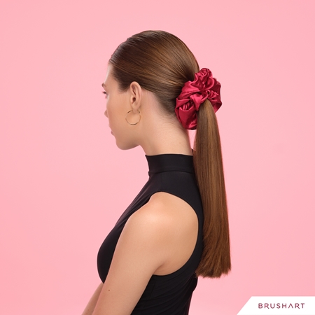 BrushArt Hair Large satin scrunchie set ластици за коса Red & Blue
