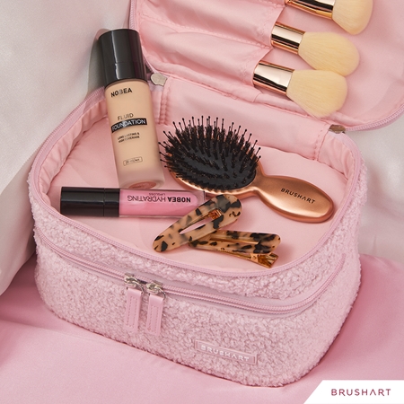 BrushArt Accessories Double-layered fluffy make-up bag Bag with Two Compartments