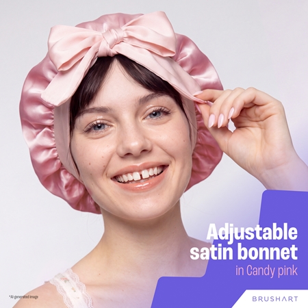 BrushArt Hair Adjustable Satin Bonnet Τουρμπάνι μαλλιών για τα μαλλιά