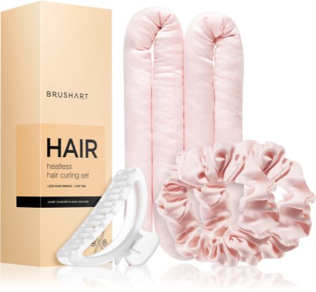 BrushArt Hair Heatless hair curling set set za uvijanje kose Pink