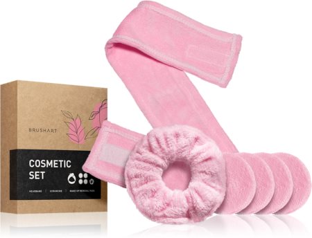 BrushArt Home Salon Cosmetic set sada na odličovanie z mikrovlákna Pink