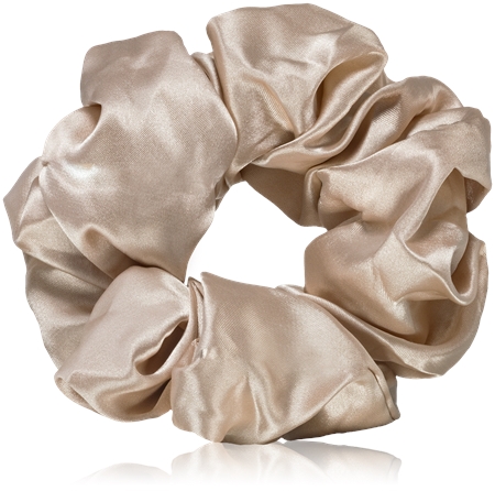 BrushArt Hair Large satin scrunchie set ластици за коса Cream & Black