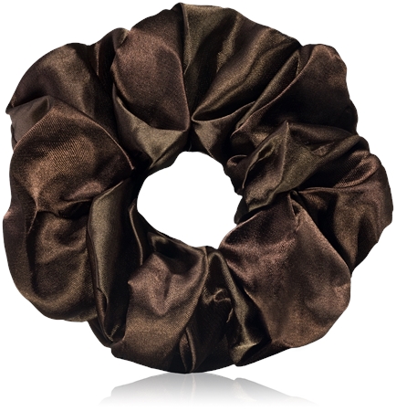 BrushArt Hair Large satin scrunchie set ластици за коса Brown & Green