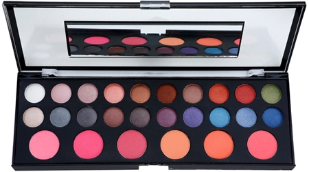 BrushArt Pro Makeup szemhéjfesték és arcpirosító paletta tükörrel