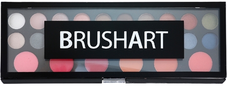 BrushArt Pro Makeup szemhéjfesték és arcpirosító paletta tükörrel
