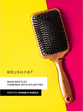 BrushArt Hair Boar bristle paddle hairbrush hajkefe vaddisznó sörtékkel