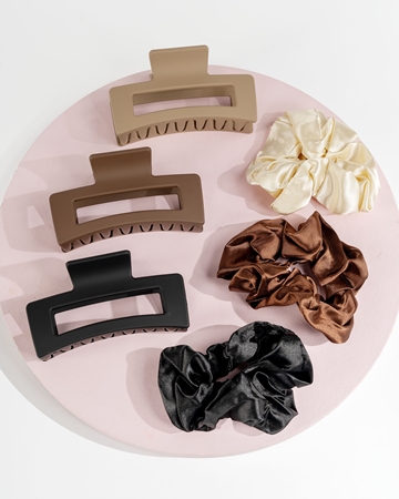 Brushworks Natural Hair Clip & Scrunchie Set Gift Set for hair