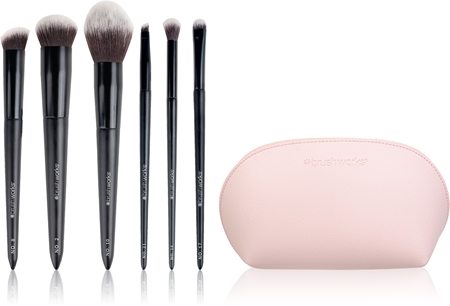 Brushworks Essentials Makeup Brush Set Complexion Set di pennelli con custodia