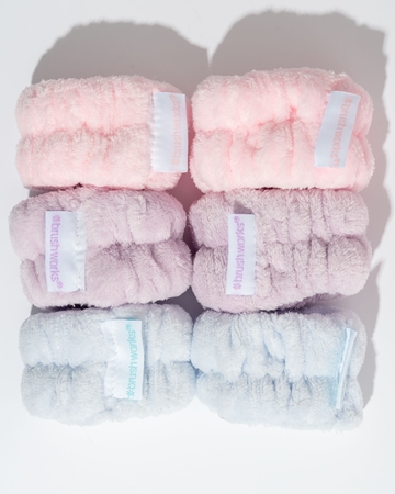 Brushworks Pastel Microfibre Wrist Wash Bands βραχιολάκια καρπών για το πλύσιμο του προσώπου