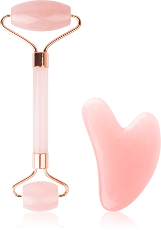Brushworks Resin Rose Roller & Gua Sha kit soins visage