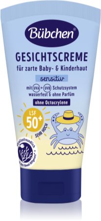 Bübchen Sensitive Sun Protection Face Cream SPF 50+ crema facial protectora para niños SPF 50+