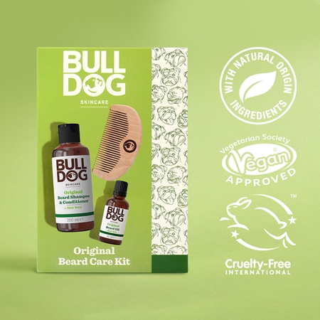 Bulldog Original Beard Care Kit σετ δώρου για άντρες Peach Wood 10,4 cm
